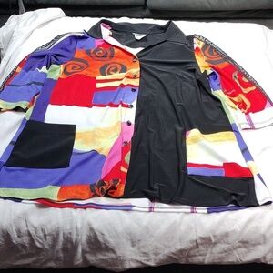 Modes Crystal fashions women 3/4 sleeved button blouse size XL